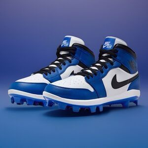 Nike Jordan 1 Retro Mcs Game Royal Blue Black Baseball Cleats Sz 14 AV5354-411